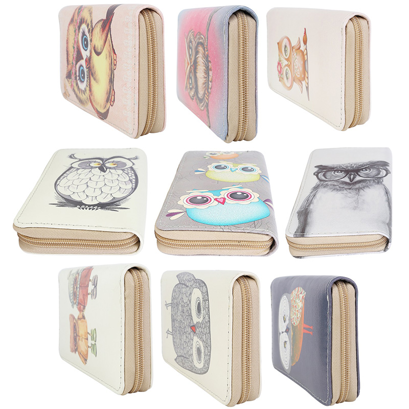 Damen Geldbeutel Geldbörse XXL Brieftasche Portemonnaie Portmonee Eule Uhu Kauz