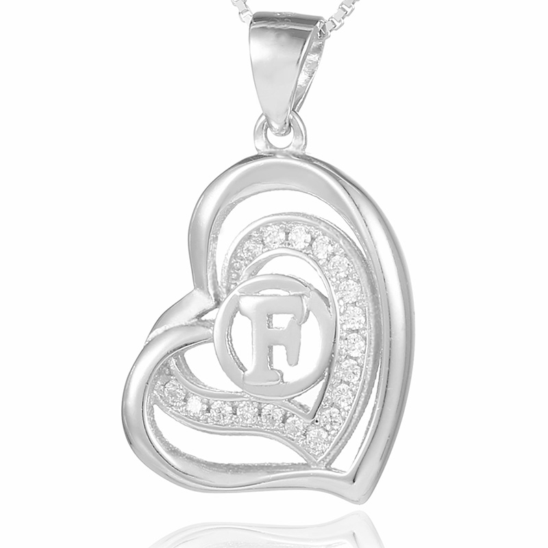 kette buchstabe herz silber